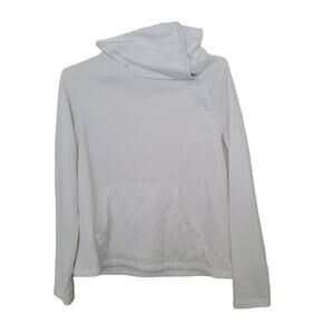 gibson Sweater Size Medium White Kangaroo Pocket Sporty Thumb holes Cozy